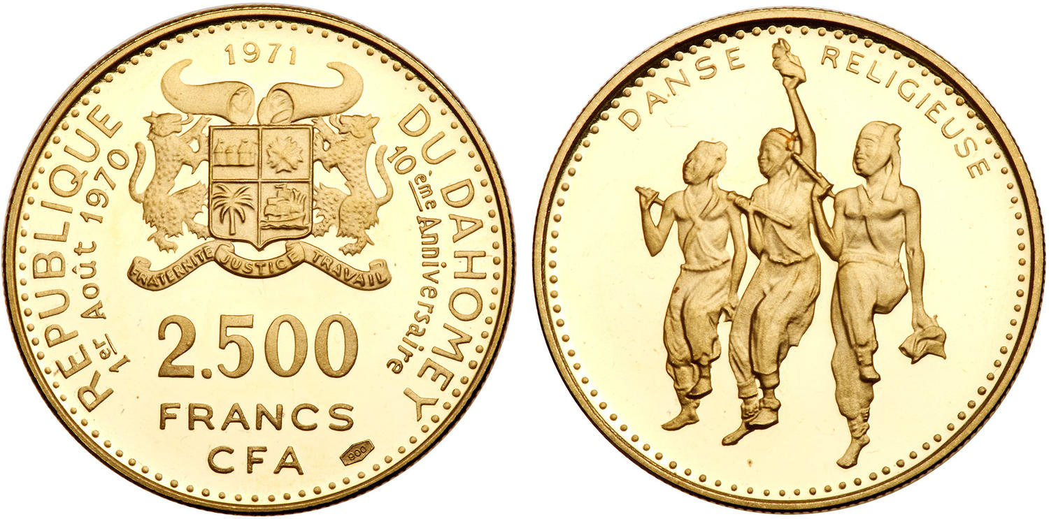 Dahomey, 2.500 Franchi 1971 Danza Religiosa  FDC